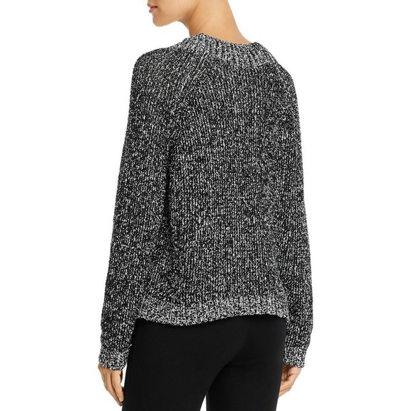 Eileen Fisher Black and White Crewneck Sweater - Picture 2 of 9